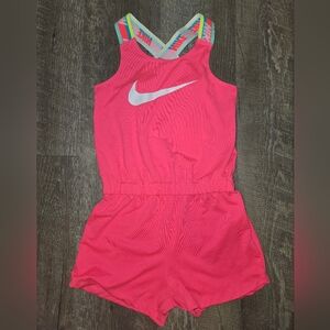 Nike Kids Vibrant Pink Romper with Multicolor Straps